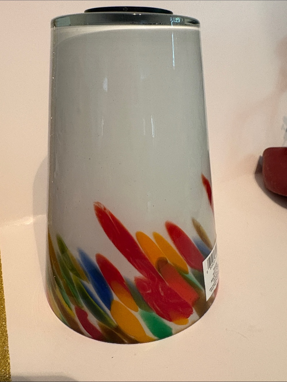 Latex Industries retro GLASS lampshade with Multicolor Brushstroke Accents